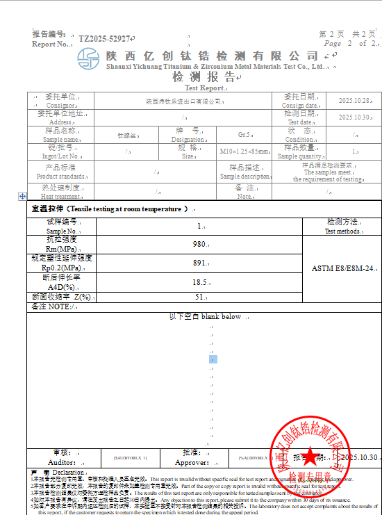 M10x1.25x85mm Physical Properties